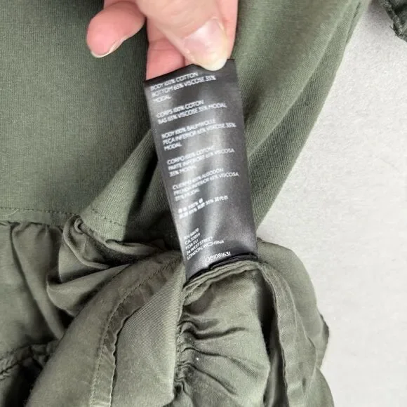 Maeve Anthropologie Women's Forest Green Louisa Tiered Top Size Small - Picture 6 of 7